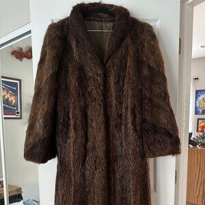 Long Brown Fur Coat